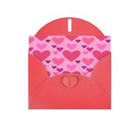 FEYUNYAN Cartes de vœux pour toutes les occasions avec enveloppe rouge, forme d'amour rose, intérieur vierge, cartes de remerciement, papier perlé de luxe, cartes vierges respectueuses de