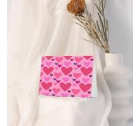 FEYUNYAN Cartes de vœux pour toutes les occasions avec enveloppe vert foncé, forme d'amour rose, intérieur vierge, cartes de remerciement vierges en papier perlé de luxe respectueux de l'environnement