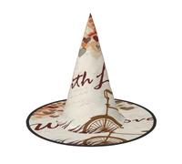 FEYUNYAN Chapeau de sorcière d'Halloween, accessoire de costume de sorcière pliable réglable pour femme et adulte, casquette de magicien pointue, chapeau d'Halloween romantique en forme de cœur, 2