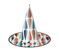 FEYUNYAN Chapeau de sorcière d'Halloween, accessoire de costume de sorcière pliable réglable pour femme et adulte, casquette de magicien pointue, chapeau d'Halloween moderne du milieu du siècle, 1