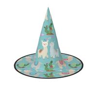 FEYUNYAN Chapeau de sorcière d'Halloween, accessoire de costume de sorcière pliable réglable pour femme et adulte, casquette de magicien pointu, joli chapeau d'Halloween en forme de cœur rose alpaga