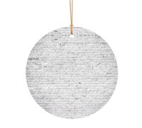 FEYUNYAN Décoration de Noël ronde en aluminium à suspendre, arbre de Noël, décoration à suspendre pour arbre de cheminée, fête, vacances, festival, mur de briques, pendentif cercle festif avec corde