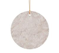 FEYUNYAN Décoration de Noël ronde en aluminium à suspendre, pendentif arbre de Noël à suspendre pour sapin, cheminée, fête, vacances, maison, festival, pendentif cercle festif en marbre or rose avec