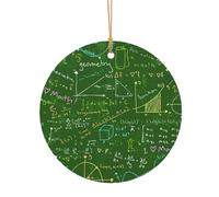 FEYUNYAN Décoration de Noël ronde en aluminium à suspendre pour sapin de Noël, cheminée, fête, vacances, festival, question mathématique, pendentif cercle festif avec corde