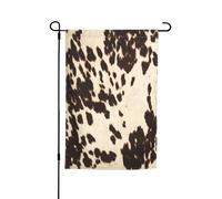 FEYUNYAN Drapeau de jardin double face 45 x 30 cm, drapeaux de jardin en cuir de vache marron pour extérieur, toutes saisons, bannière décorative pour porche, terrasse, pelouse, drapeaux de maison en