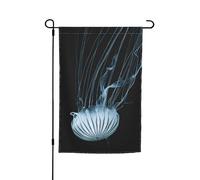 FEYUNYAN Drapeau de jardin double face 45 x 30 cm, drapeaux de jardin méduses pour extérieur, toutes saisons, bannière décorative pour porche, terrasse, pelouse, drapeaux de maison en polyester