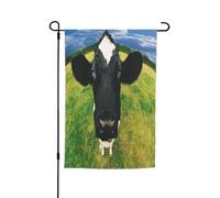 FEYUNYAN Drapeau de jardin double face 45 x 30 cm, motif vache de prairie pour extérieur, toutes saisons, bannière décorative pour porche, terrasse, pelouse, drapeaux de maison en polyester résistant