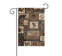 FEYUNYAN Drapeaux de jardin double face 45 x 30 cm, animaux sauvages, décoration extérieure vibrante pour terrasse, pelouse, drapeau en polyester durable, bannière décorative résistante aux