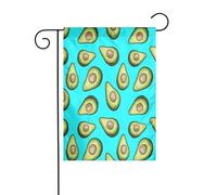 FEYUNYAN Drapeaux de jardin double face 45 x 30 cm, avocat aux fruits tropicaux frais, décoration extérieure vibrante pour terrasse, pelouse, drapeau en polyester durable, bannière décorative pour