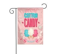 FEYUNYAN Drapeaux de jardin double face 45 x 30 cm, barbe à papa, décoration extérieure vibrante pour terrasse, pelouse, drapeau en polyester durable, bannière décorative résistante aux intempéries