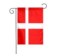 FEYUNYAN Drapeaux de jardin double face 45 x 30 cm, drapeau danois du Danemark, décoration extérieure vibrante pour terrasse, pelouse, toutes saisons, drapeau en polyester durable, bannière décorative