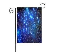 FEYUNYAN Drapeaux de jardin double face 45 x 30 cm, étoiles galaxie, décoration extérieure vibrante pour terrasse, pelouse, toutes saisons, bannière décorative pour jardin