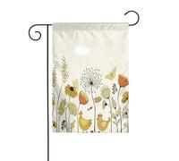 FEYUNYAN Drapeaux de jardin double face 45 x 30 cm, motif poule, papillons, fleurs, décoration extérieure vibrante pour terrasse, pelouse, drapeau en polyester durable, bannière décorative résistante