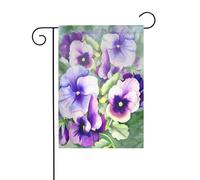 FEYUNYAN Drapeaux de jardin double face 45 x 30 cm, pensée perfection, décoration extérieure vibrante pour terrasse, pelouse, toutes saisons, drapeau en polyester durable, bannière décorative pour