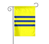 FEYUNYAN Drapeaux de jardin double face 45 x 30 cm, rayures jaunes et bleues, décoration extérieure vibrante pour terrasse, pelouse, drapeau en polyester durable, bannière décorative résistante aux