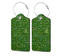 FEYUNYAN Étiquettes à bagages en cuir avec rabat d'intimité, 1 étiquette d'identification de voyage, question mathématique, porte-badge étanche avec boucle en acier inoxydable pour voyage, sac à dos