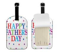 FEYUNYAN Étiquettes de bagage en cuir résistant aux rayures pour valises, étoiles « Happy Fathers Day », étiquettes de sac d'identification de voyage personnalisées pour sacs à dos, sacs avec housse