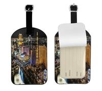FEYUNYAN Étiquettes de bagage en cuir résistant aux rayures pour valises, vue nocturne de Las Vegas, étiquettes personnalisées pour sacs à dos, sacs avec housse d'intimité, accessoires de voyage