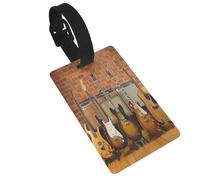 FEYUNYAN Étiquettes de bagage en PVC durable pour valises et sacs, sangle de poignet amovible, porte-étiquette d'identification pour collection de guitare, identificateur de sac de voyage pour
