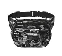 FEYUNYAN Grand sac banane carré, sac banane à double couche, sac en sergé résistant à l'eau avec ceinture réglable et poche antivol pour randonnée, cyclisme, collection d'appareil photo, 23 x 16 cm