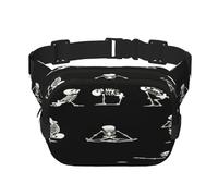 FEYUNYAN Grand sac banane carré, sac banane double couche, sac en sergé résistant à l'eau avec ceinture réglable et poche antivol pour randonnée, cyclisme, crâne d'amour du sport, 23 x 16 cm, Love