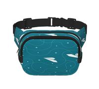 FEYUNYAN Grand sac banane carré, sac banane double couche, sac en sergé résistant à l'eau avec ceinture réglable et poche antivol pour randonnée, cyclisme, avion en papier, 23 x 16 cm, Rabot en papier