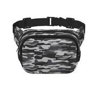 FEYUNYAN Grand sac banane carré, sac banane double couche, sac en sergé résistant à l'eau avec ceinture réglable et poche antivol pour randonnée, cyclisme, camouflage abstrait, 23 x 16 cm, Camouflage