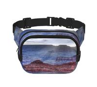 FEYUNYAN Grand sac banane carré, sac banane double couche, sac en sergé résistant à l'eau avec ceinture réglable et poche antivol pour randonnée, cyclisme, Grand Canyon, 23 x 16 cm, Grand Canyon