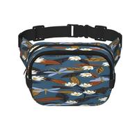 FEYUNYAN Grand sac banane carré, sac banane double couche, sac en sergé résistant à l'eau avec ceinture réglable et poche antivol pour randonnée, cyclisme, nature sauvage, 23 x 16 cm, Nature sauvage