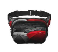 FEYUNYAN Grand sac banane carré, sac banane double couche, sac en sergé résistant à l'eau avec ceinture réglable et poche antivol pour randonnée, cyclisme, parapluies de tristesse et orage, 23 x 16 cm