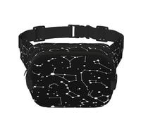FEYUNYAN Grand sac banane carré, sac banane double couche, sac en sergé résistant à l'eau avec ceinture réglable et poche antivol pour randonnée, cyclisme, constellation étoilée, 23 x 16 cm