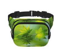 FEYUNYAN Grand sac banane carré, sac banane double couche, sac en sergé résistant à l'eau avec ceinture réglable et poche antivol pour randonnée, cyclisme, HD vert nature, 23 x 16 cm, Hd Green Nature