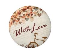 FEYUNYAN Insigne durable pour vestes, sacs, cadeaux, badges de collection en fer blanc vif pour événements, enseignants, amis, vélo cœur arbre romantique insigne rond, alternative aux patchs