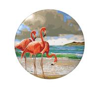 FEYUNYAN Insigne durable pour vestes, sacs, cadeaux, badges de collection en fer blanc vif pour événements, enseignants, amis, flamant rose, badge rond en vrac, alternative aux patchs thermocollants