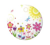 FEYUNYAN Insigne durable pour vestes, sacs, cadeaux, badges de collection en fer blanc vif pour événements, enseignants, amis, soleil, papillons, libellules fleurs, insigne rond, alternative aux