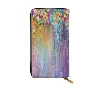 FEYUNYAN Long portefeuille en cuir de qualité supérieure pour femme, organiseur de carte d'identité de grande capacité avec poche zippée, arbustes floraux pour femme, long portefeuille pour femme