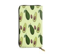 FEYUNYAN Long portefeuille en cuir de qualité supérieure pour femme, organiseur de cartes d'identité de grande capacité avec poche zippée, sac à main pour femme, motif fruits d'avocat, portefeuille