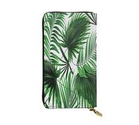 FEYUNYAN Long portefeuille en cuir de qualité supérieure pour femme, organiseur de cartes d'identité de grande capacité avec poche zippée, sac à main pour femme en forme de palmier (voyage, bureau