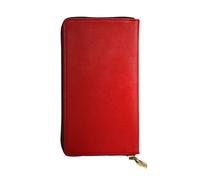 FEYUNYAN Long portefeuille en cuir de qualité supérieure pour femme, organiseur de cartes d'identité de grande capacité avec poche zippée, sac à main à rayures rouges pour femme, long portefeuille
