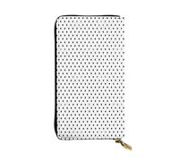 FEYUNYAN Long portefeuille en cuir de qualité supérieure pour femme, organiseur de cartes d'identité de grande capacité avec poche zippée, sac à main à pois ronds noirs pour femme (voyage, bureau