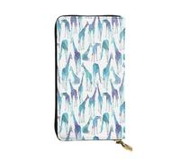 FEYUNYAN Long portefeuille en cuir de qualité supérieure pour femme, organiseur de cartes d'identité de grande capacité avec poche zippée, sac à main à motif girafe pour femme, long portefeuille pour