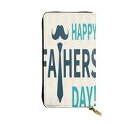 FEYUNYAN Long portefeuille en cuir de qualité supérieure pour femme, organiseur de cartes d'identité de grande capacité avec poche zippée, porte-monnaie « Happy Fathers Day », portefeuille long pour