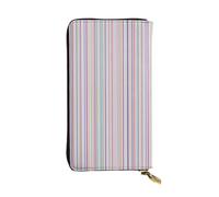 FEYUNYAN Long portefeuille en cuir de qualité supérieure pour femme, organiseur de cartes d'identité de grande capacité avec poche zippée, sac à main à rayures colorées, portefeuille long pour femme