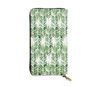 FEYUNYAN Long portefeuille en cuir de qualité supérieure pour femme, organiseur de cartes d'identité de grande capacité avec poche zippée, sac à main pour femme en forme de palmier (voyage, bureau