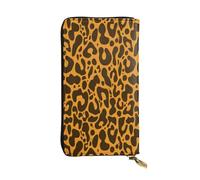 FEYUNYAN Long portefeuille en cuir de qualité supérieure pour femme, organiseur de cartes d'identité de grande capacité avec poche zippée, sac à main à motif léopard, portefeuille long pour femme