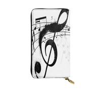 FEYUNYAN Long portefeuille en cuir de qualité supérieure pour femme, organiseur de cartes d'identité de grande capacité avec poche zippée, sac à main pour notes de musique pour femme, long