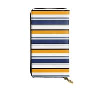 FEYUNYAN Long portefeuille en cuir de qualité supérieure pour femme, organiseur de cartes d'identité de grande capacité avec poche zippée, sac à main rayé pour femme, long portefeuille pour femme