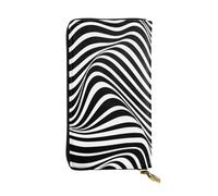 FEYUNYAN Long portefeuille en cuir de qualité supérieure pour femme, organiseur de cartes d'identité de grande capacité avec poche zippée, sac à main à rayures pour femme (voyage, bureau, utilisation