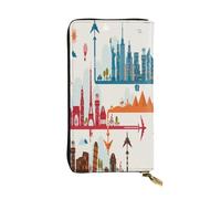FEYUNYAN Long portefeuille en cuir de qualité supérieure pour femme, organiseur de cartes d'identité de grande capacité avec poche zippée, sac à main de tourisme pour femme, long portefeuille pour