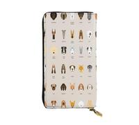 FEYUNYAN Long portefeuille en cuir de qualité supérieure pour femme, organiseur de cartes d'identité de grande capacité avec poche à fermeture éclair, sac à main pour femme de race de chien, long